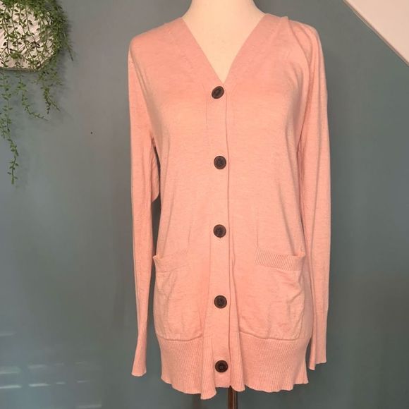 LIGHT PINK BUTTON DOWN CARDIGAN BY ANN TAYLOR LOFT | NEW WITH TAGS | XS - Picture 2 of 6